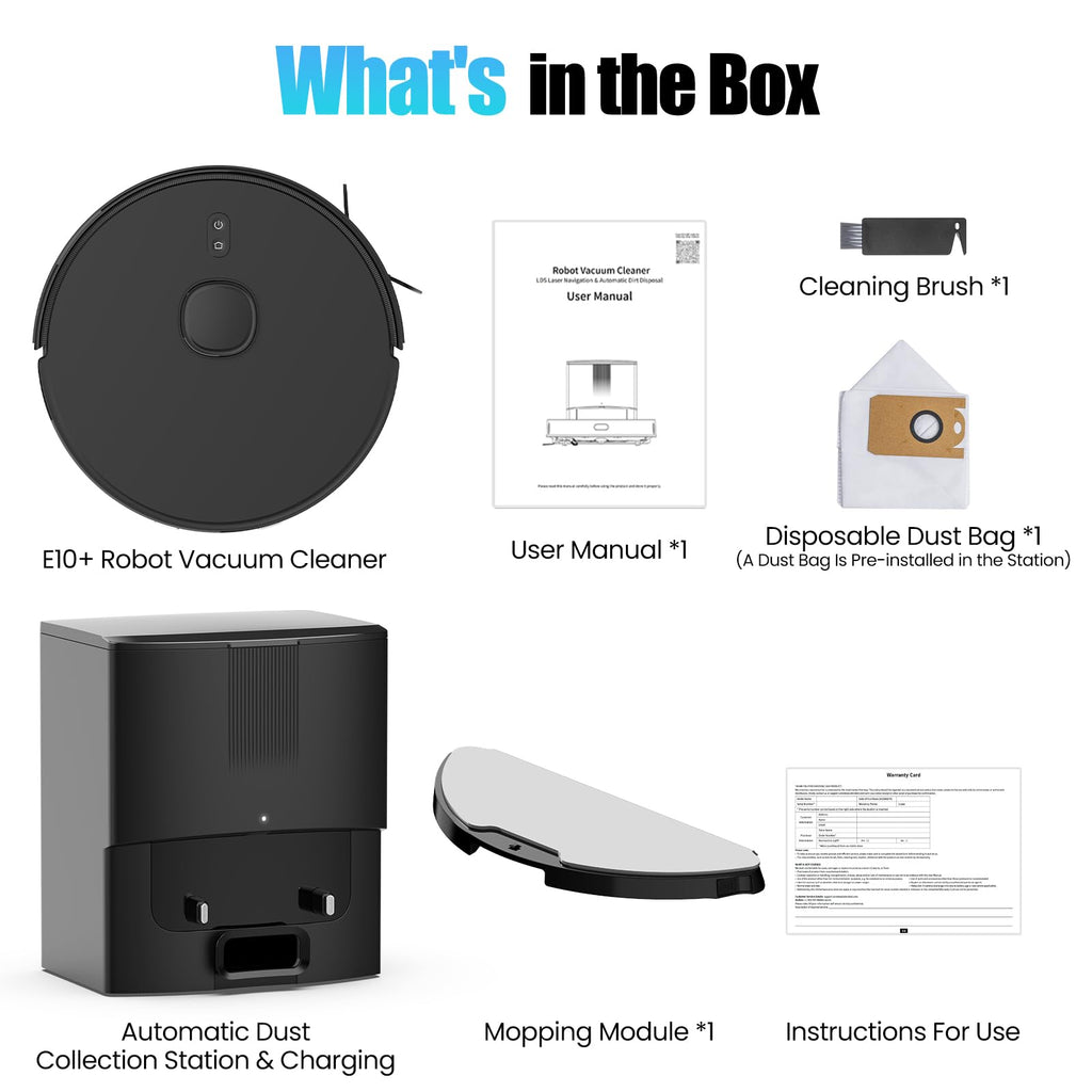 BOTLUXE Robot Vacuum & Mop, Self-Empty Base, LiDAR Navigation, 8000Pa Suction, App & Voice Control, for Pet Hair, Carpets & Hard Floors