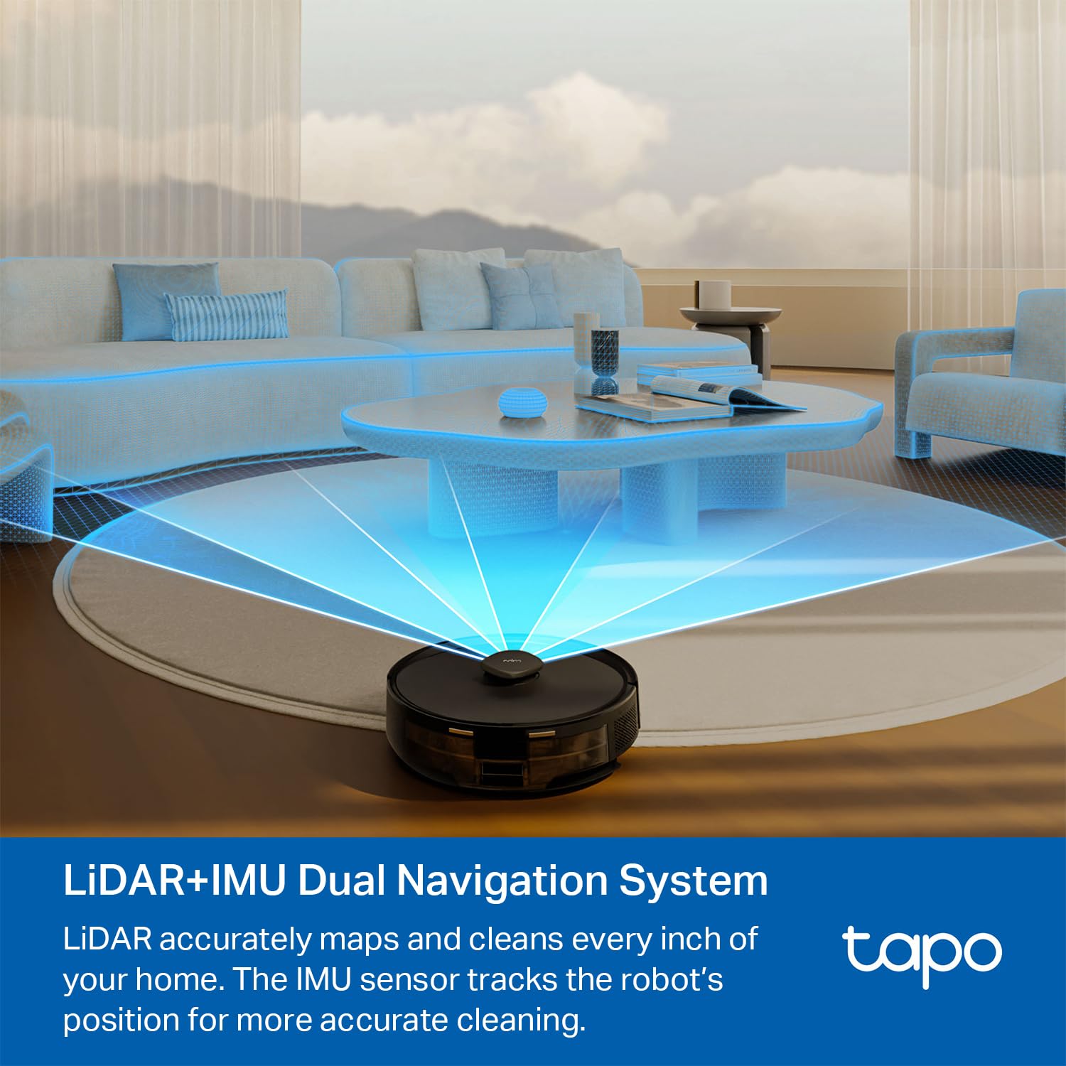 Tapo RV30 Max Plus LiDAR Robot Vacuum and Mop with Self-Emptying Dock, 5300Pa, Smart Navigation, App Control, Alexa & Google Home Compatible